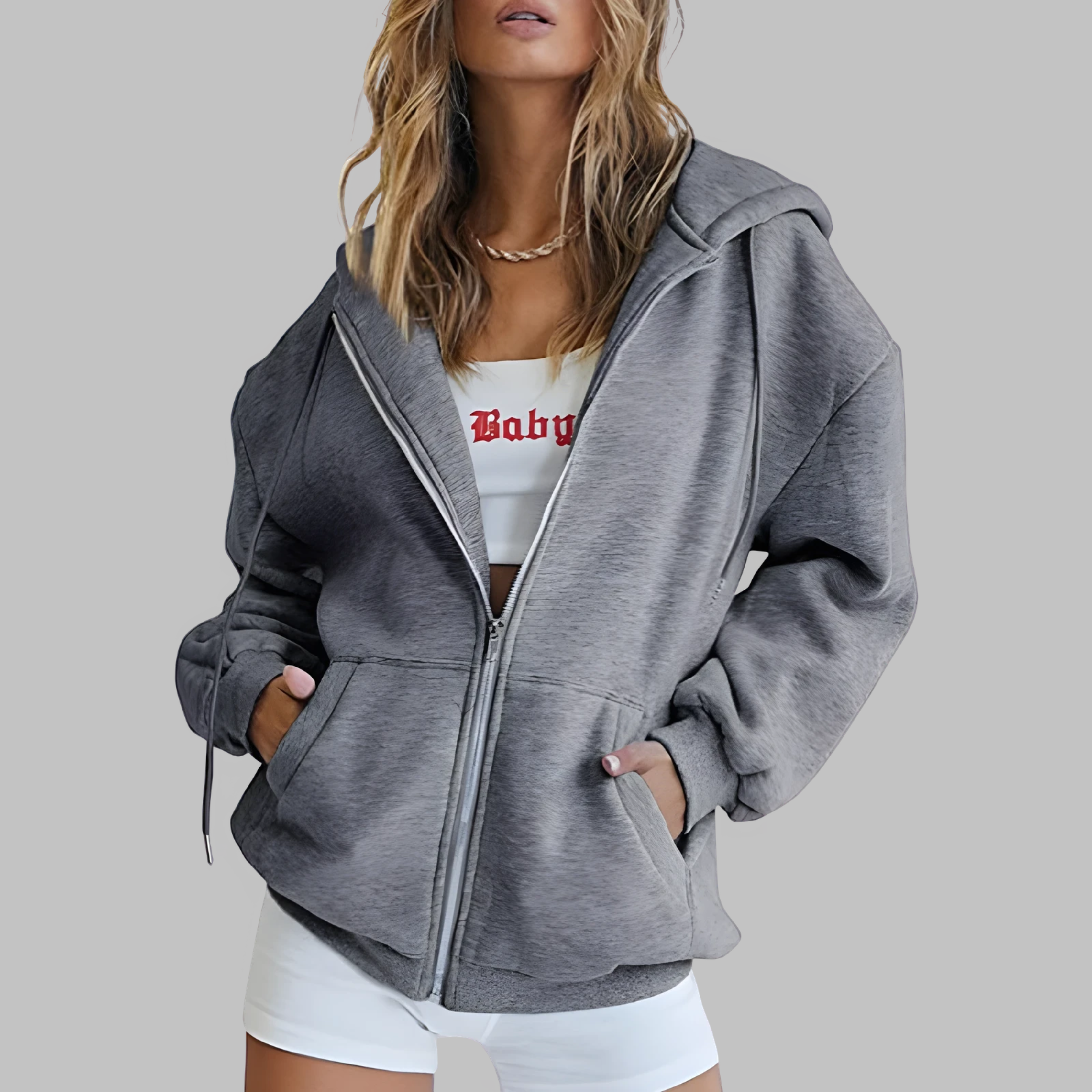 LILMA™ - Classic Zip Up Oversized Hooded Jacket