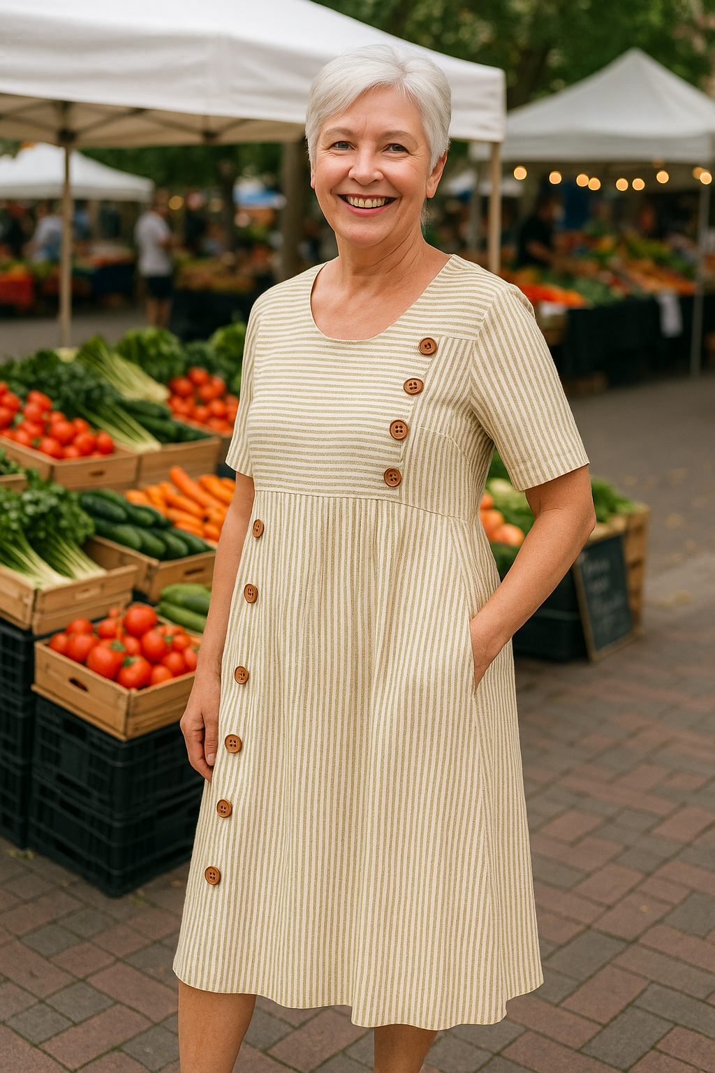 Julienne | Striped Midi Dress – Effortless Comfort, Everyday Confidence